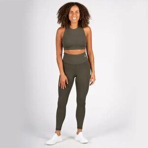 Endeavor Dryforce Olive High-Waisted Leggings Womens XS & S Moisture-Wicking